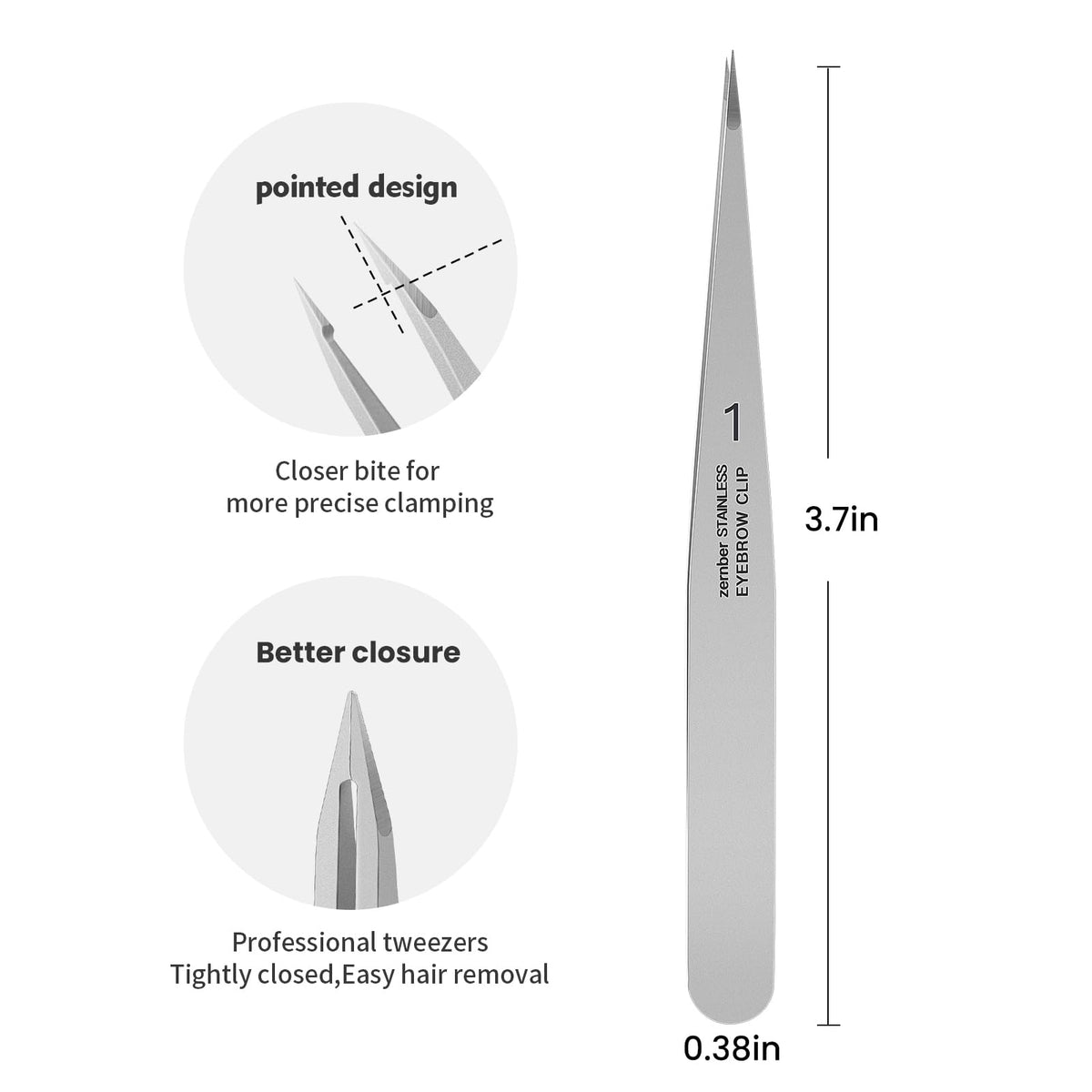 ZERNBER tweezers removing a splinter illustrating secure grasp and safe extraction benefit