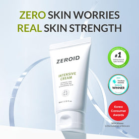ZEROID open jar texture close-up showing rich cream for deep absorption