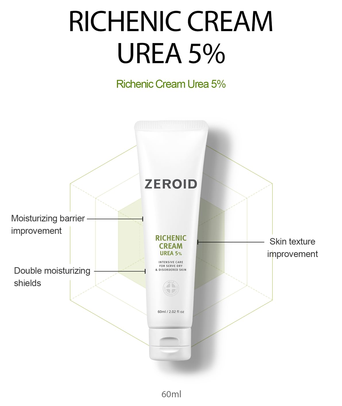 ZEROID cream texture close-up highlighting smooth emulsion for fast hydration