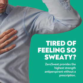 ZeroSweat being applied to underarm demonstrating targeted sweat reduction benefit