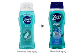 Zest bottle beside towel showing size and everyday convenience