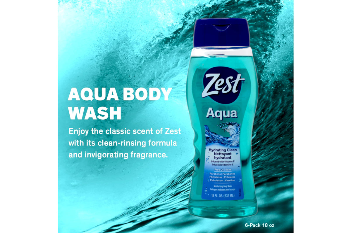 Zest bottles on bathroom shelf showing scale and storage convenience