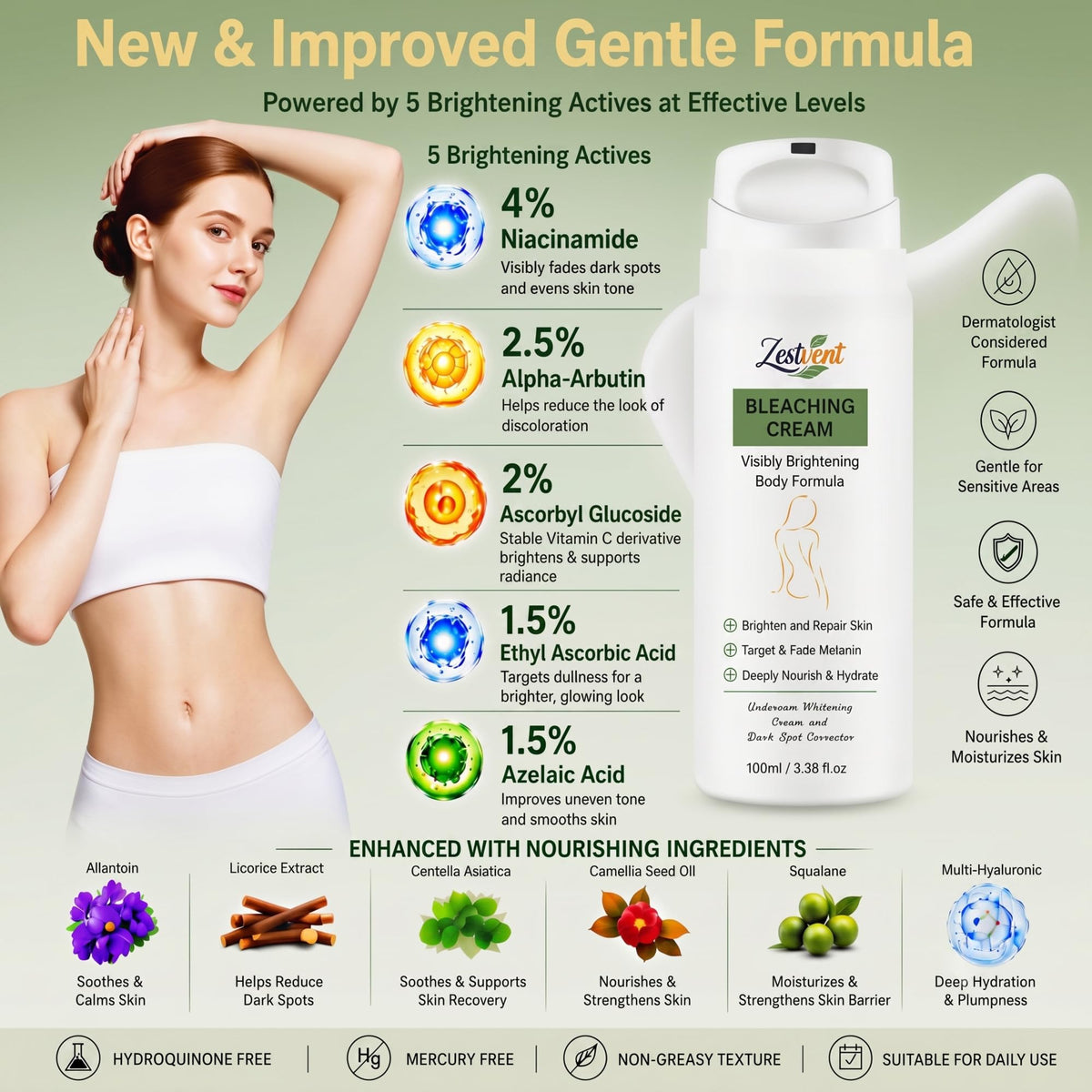 Zestvent applied to underarm demonstrating gentle daily use