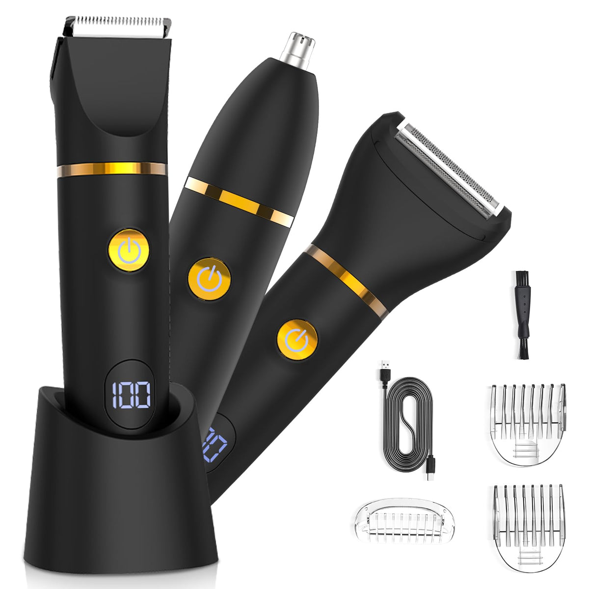 Zesuti front view of trimmer showing ergonomic grip and quick-access power for easy grooming
