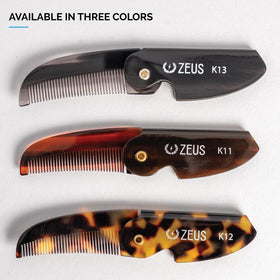 ZEUS comb in travel kit lifestyle image conveys quick touch-up grooming benefit