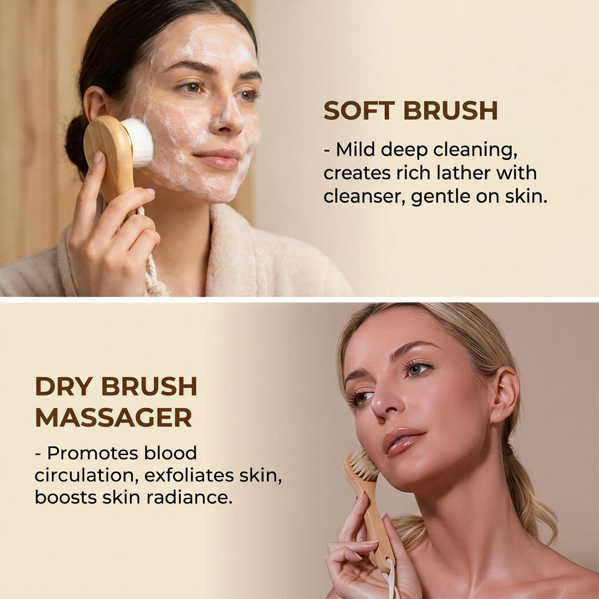 Zeutch brush beside hand to show size and comfortable grip