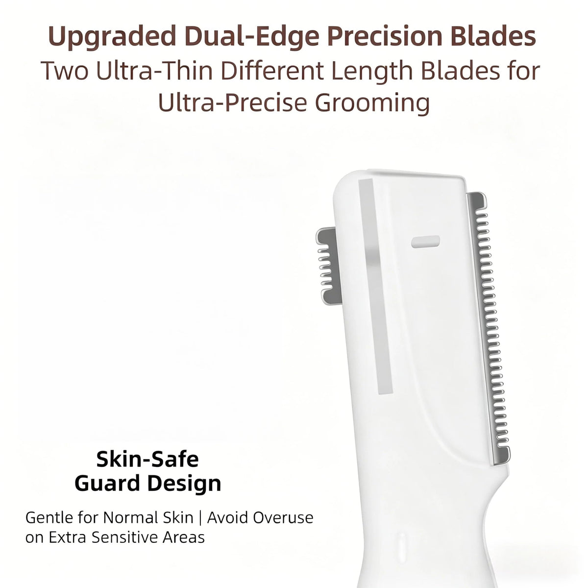 ZEXELLER close-up of R-type obtuse-angle blade, protects sensitive skin
