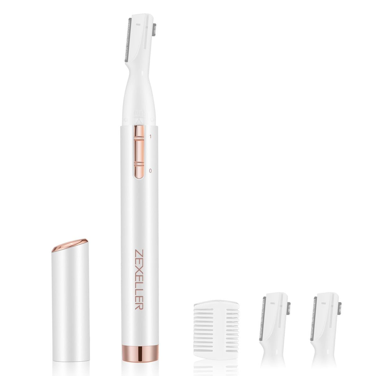 ZEXELLER front view showing compact trimmer and packaging, convenient grooming