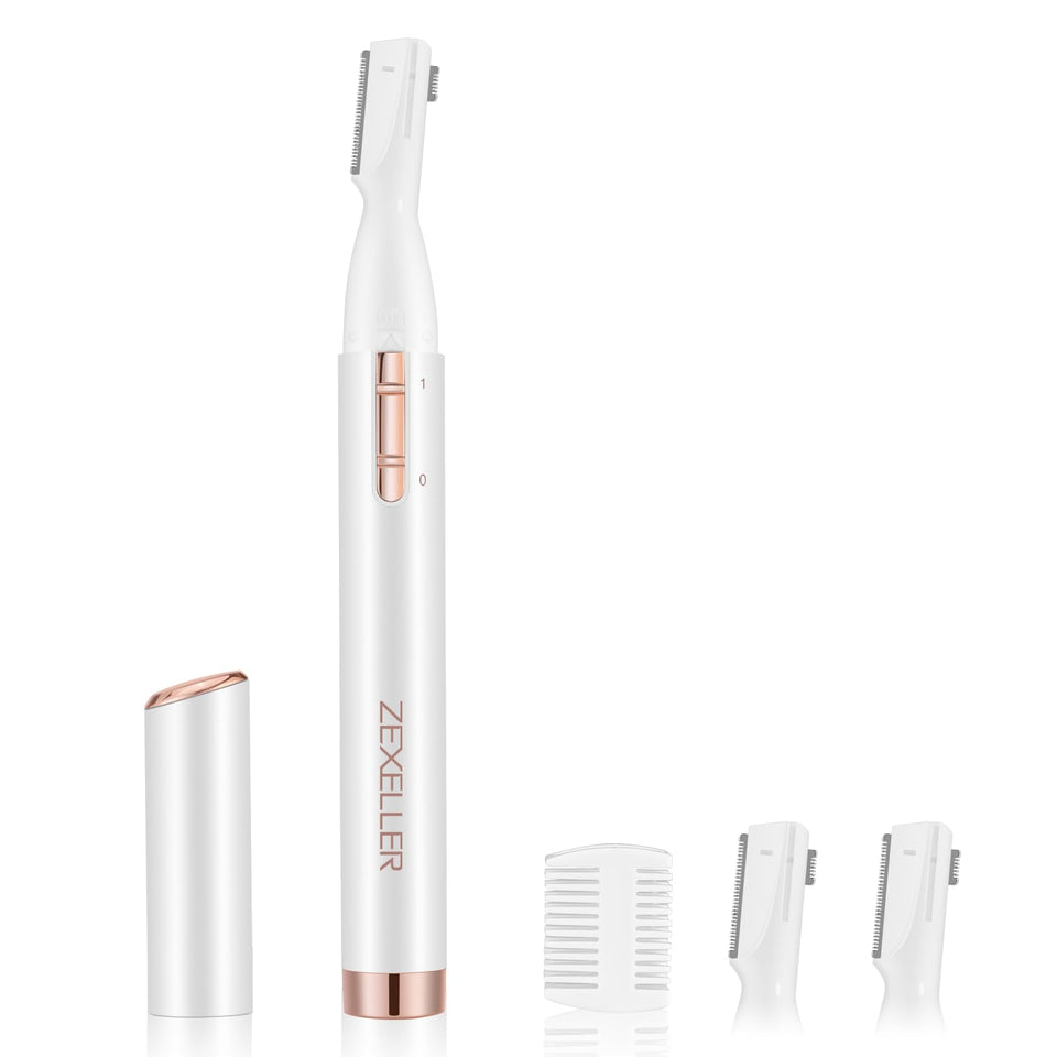 ZEXELLER front view showing compact trimmer and packaging, convenient grooming