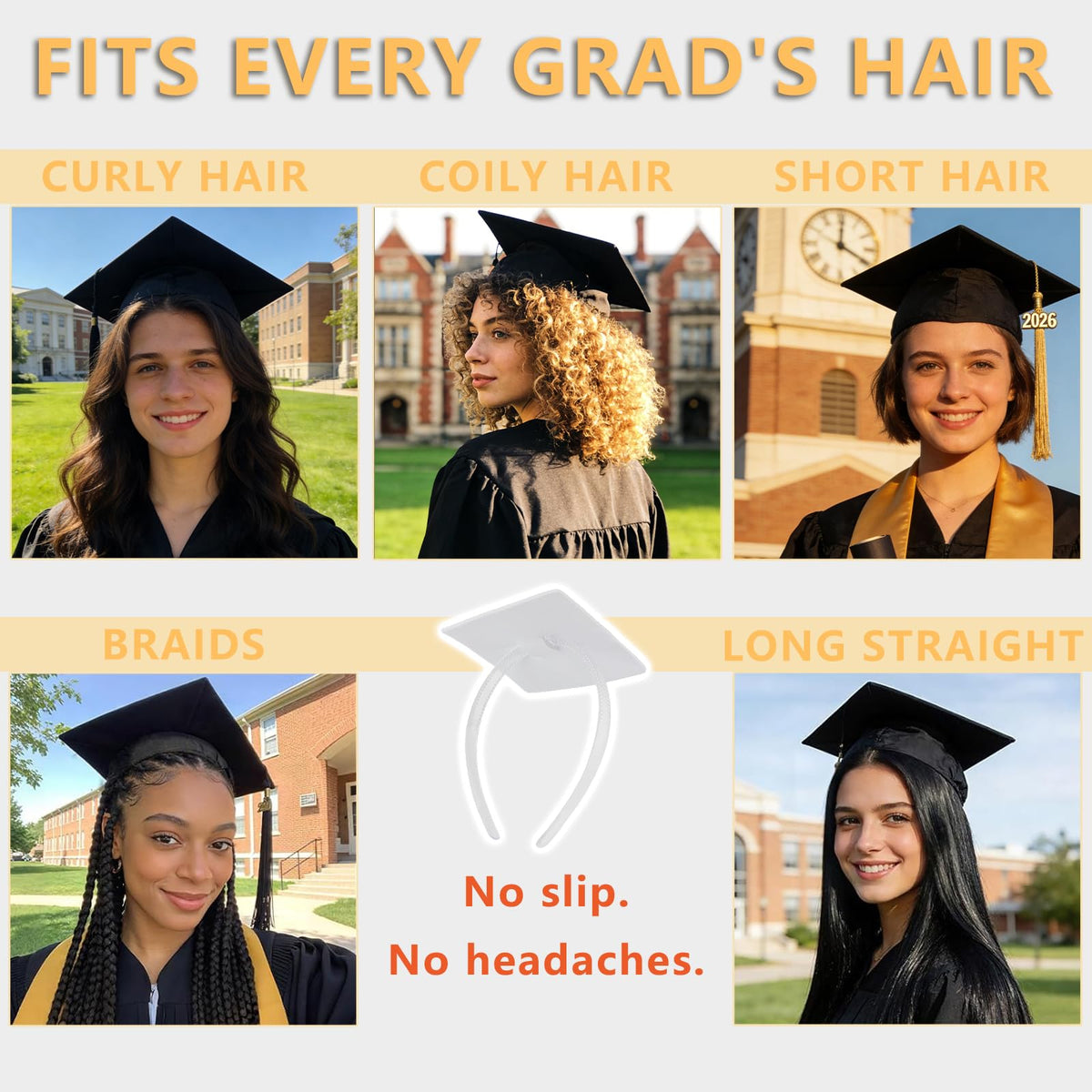 ZEYER single clear headband packaged ready for graduates convenience