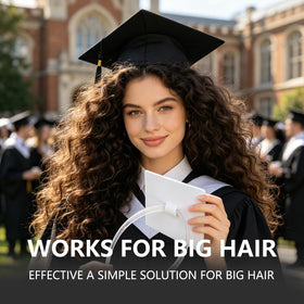 ZEYER profile view of headband invisible under graduation cap for neat look