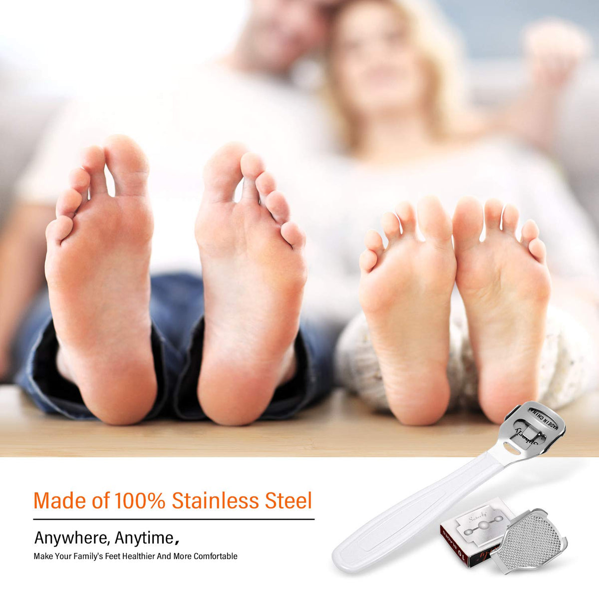Zhehao foot file head attached showing smoothing benefit after shaving