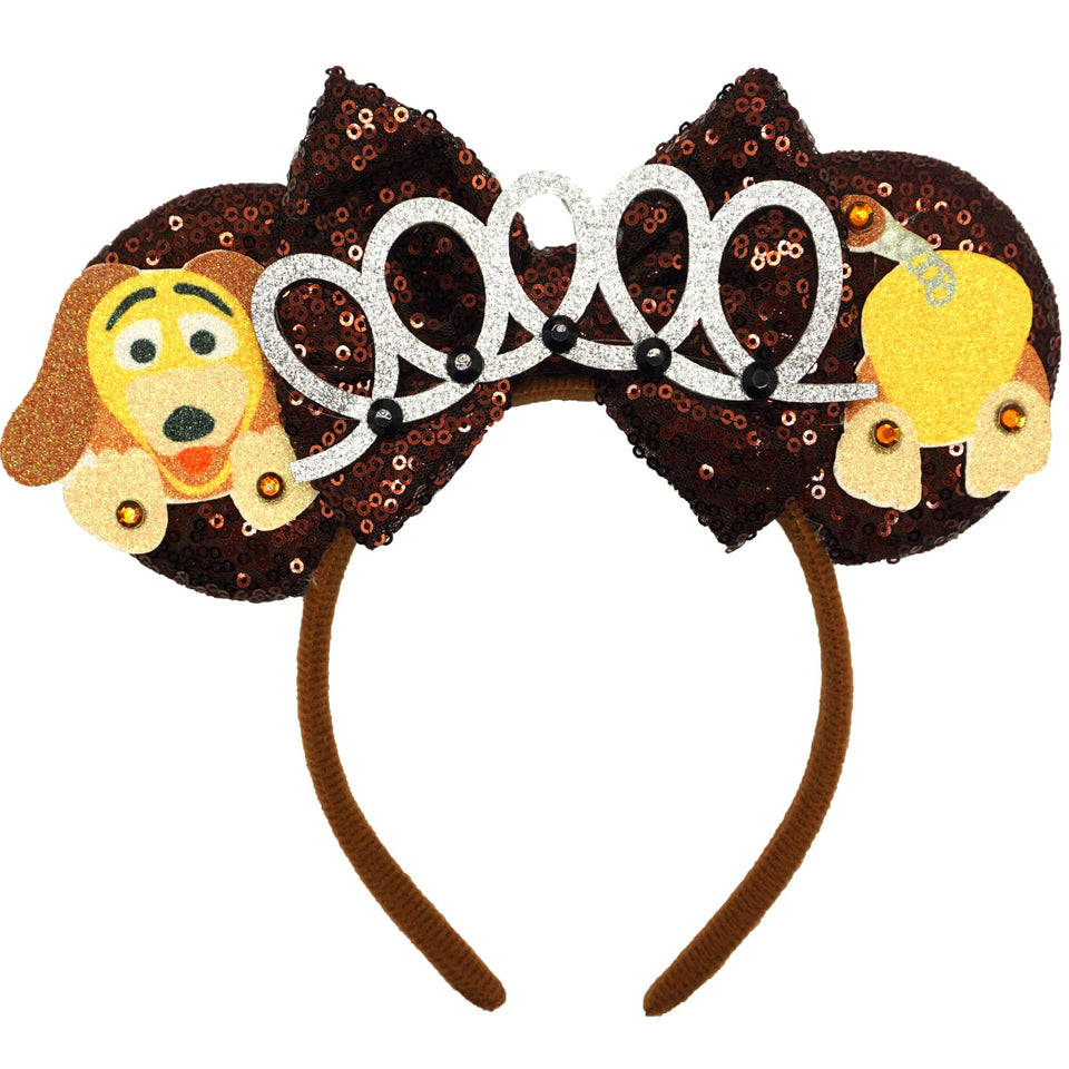 ZHENNAN glitter headband front view showing fabric detail and sparkle, adds party-ready shine