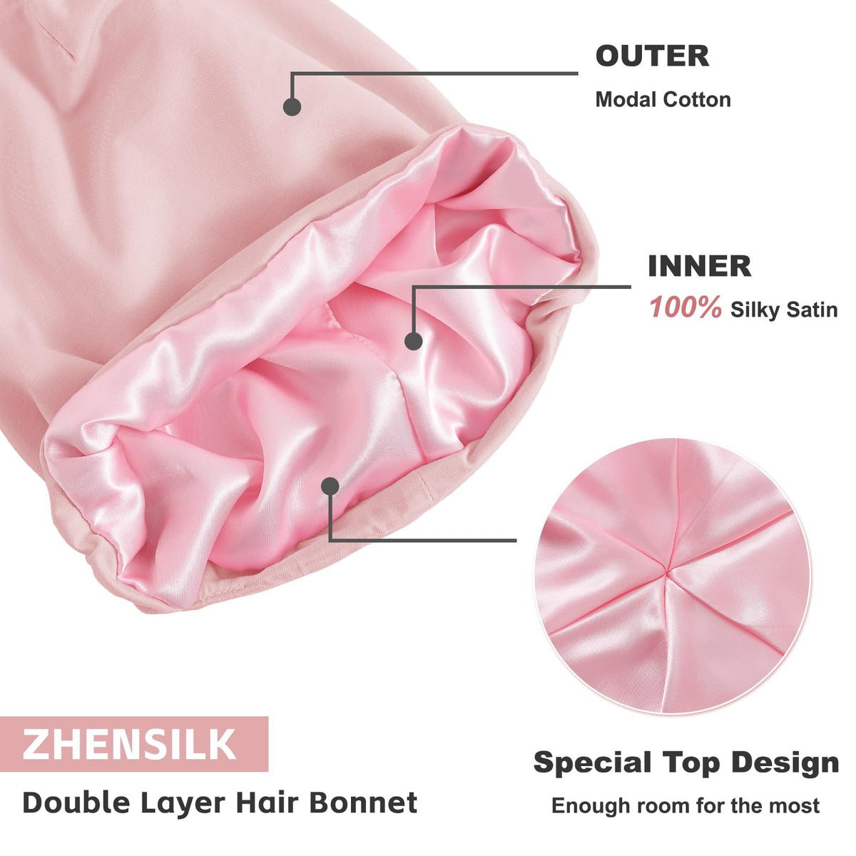 ZHENSILK adjustable elastic buckle showing secure, customizable fit