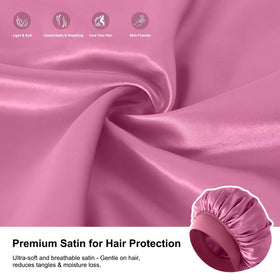 ZHENSILK bonnet in use on woman sleeping to preserve curls and moisture