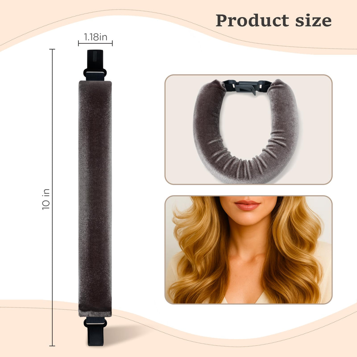 ZHENSILK curls after removal on model, displays defined no-heat waves and natural bounce
