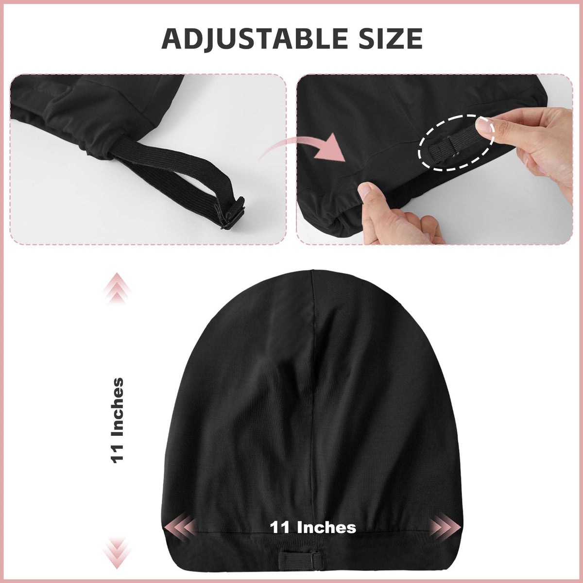 ZHENSILK model wearing bonnet demonstrating comfortable night use