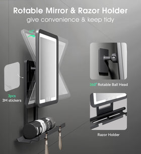 ZHENYEMEI integrated razor holder with razor and foam showing organized storage benefit