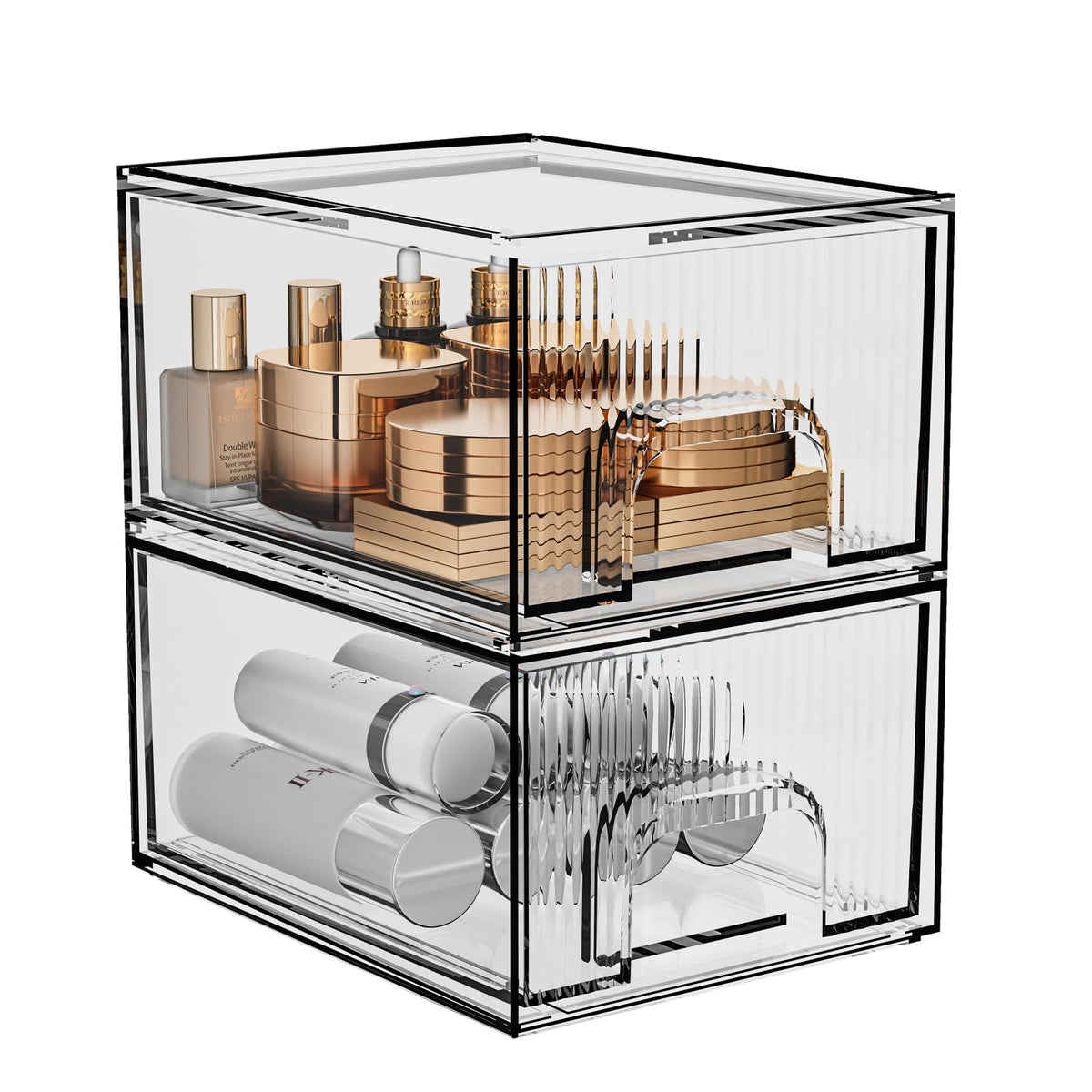 ZHIAI open top drawer displaying makeup items for quick morning access