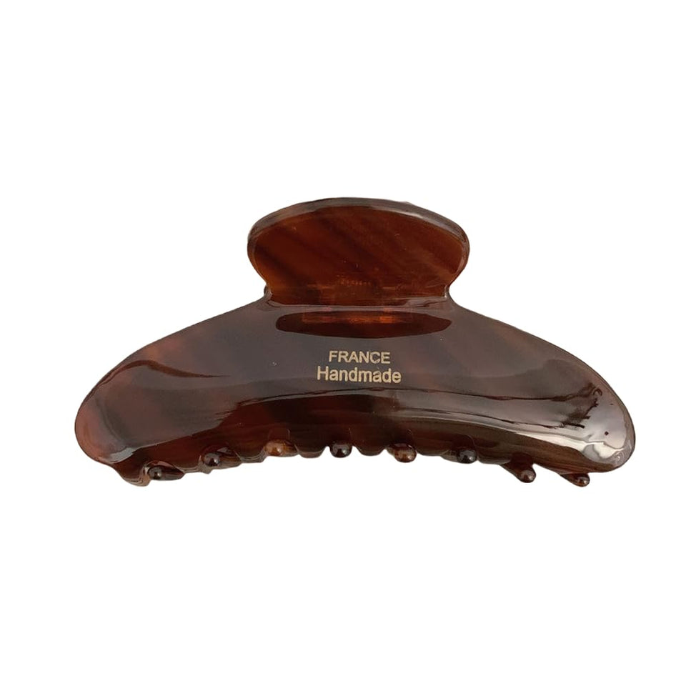 ZHOUMEIWENSP front view of caramel tortoise hair clip shows stylish finish and secure hold