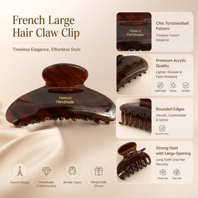 ZHOUMEIWENSP clip in hand for size comparison, showing 4-inch span for thick hair