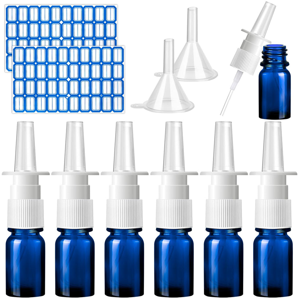 ZHWKMYP front view of six blue glass bottles showing complete bundle benefit