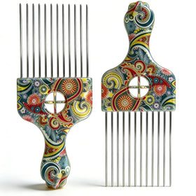 Zijipjy front view of two stainless steel picks showing durable design and professional quality
