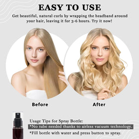 ZILAMPU nine-piece kit laid out showing ties clip spray bottle and yoga band for complete styling set