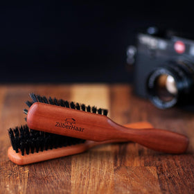 ZilberHaar styled on bathroom counter as part of grooming routine