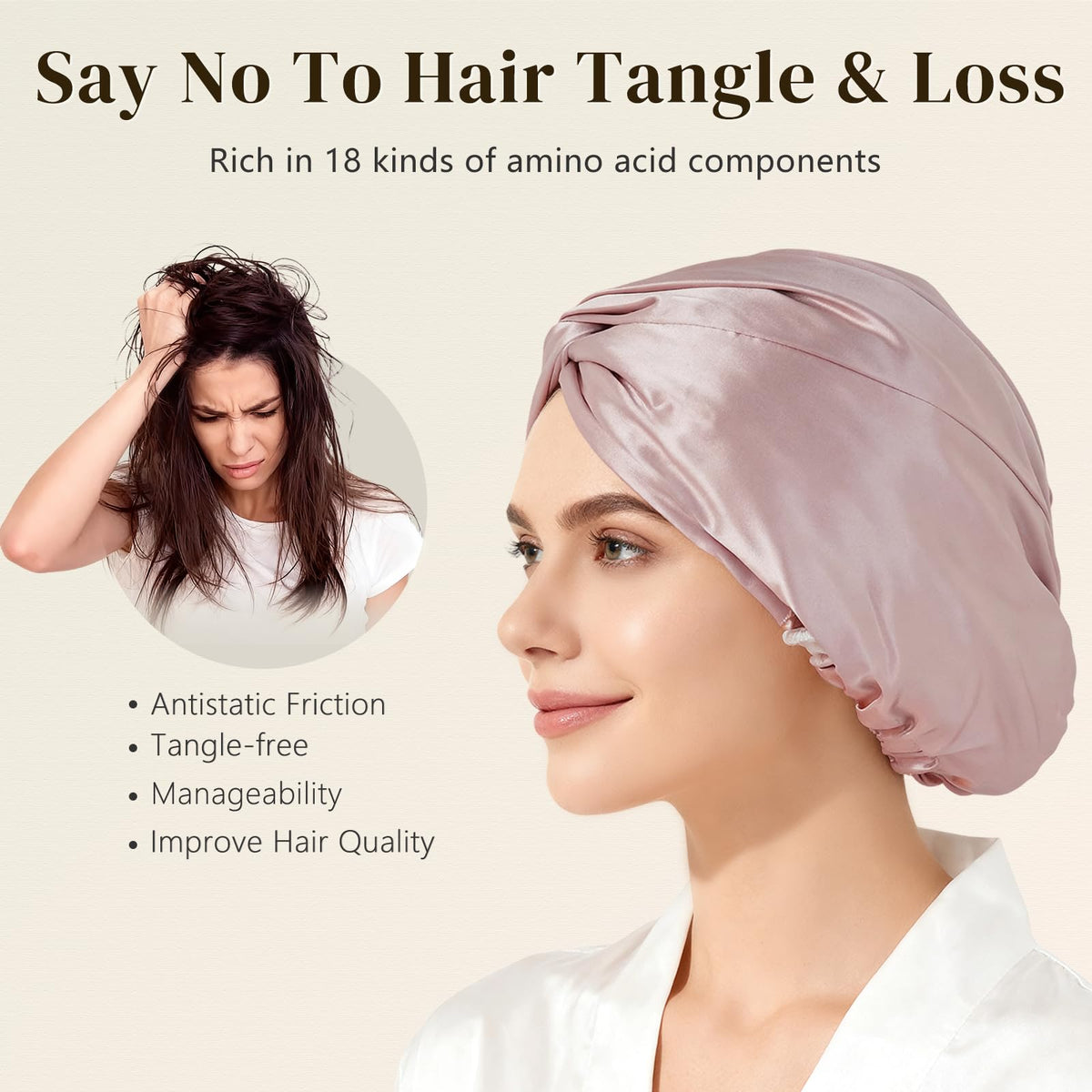 ZIMASILK interior silk lining close view preserving hair moisture benefit