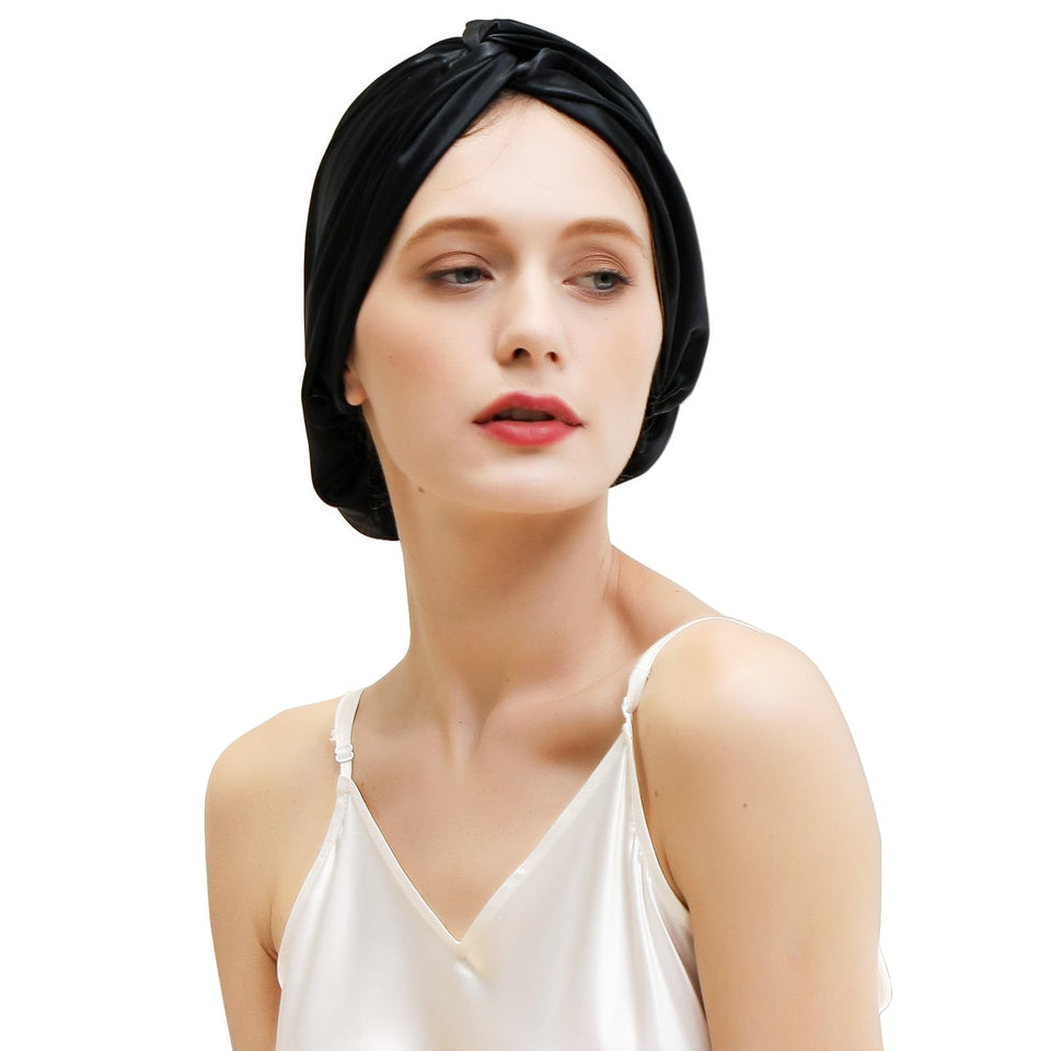ZIMASILK bonnet front view showing elegant black finish and comfortable fit
