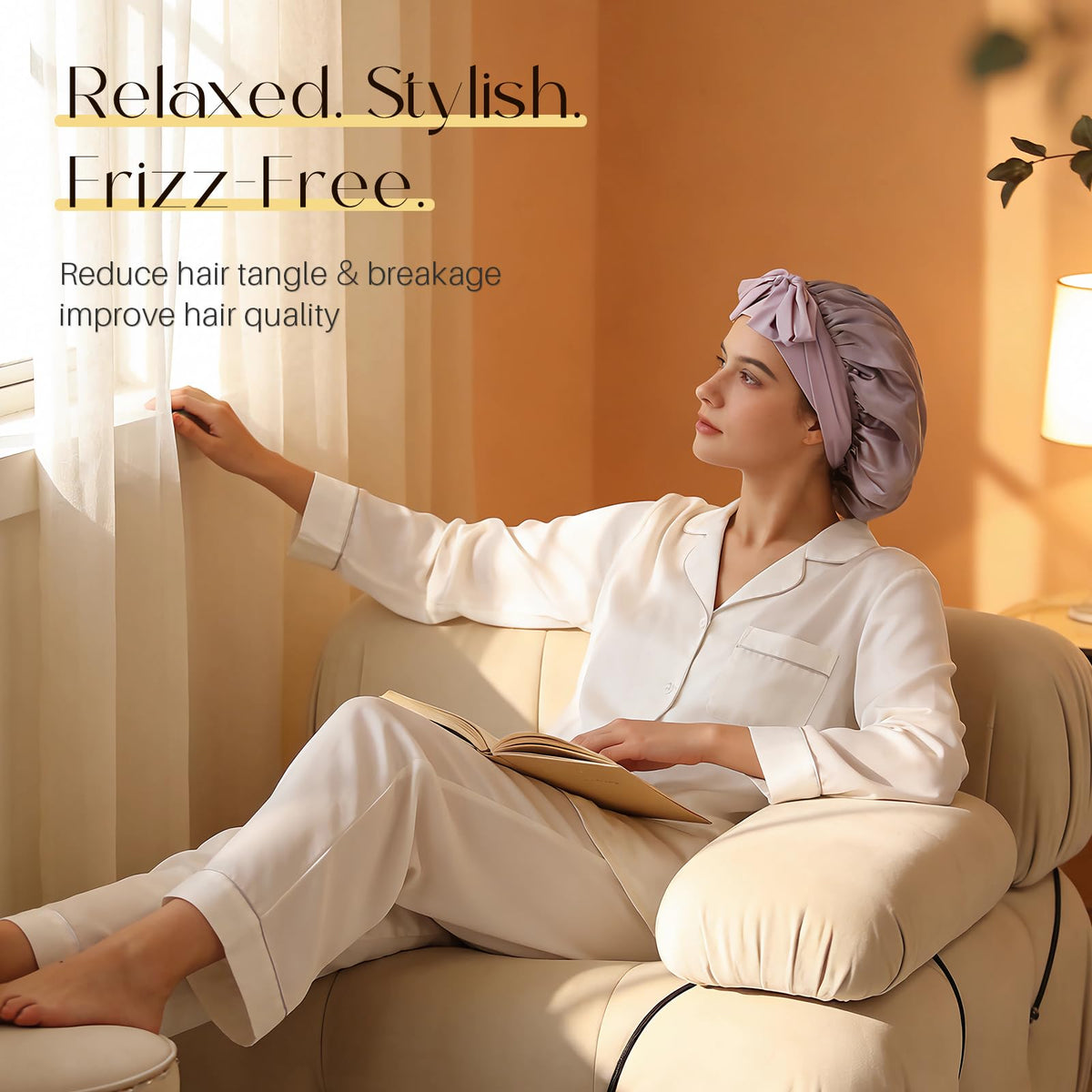 ZIMASILK long tie detail cooling fabric demonstrating adjustable, pressure-free hold
