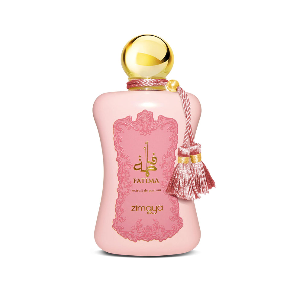 Zimaya Fatima Pink front bottle shot showing elegant packaging and instant recognition