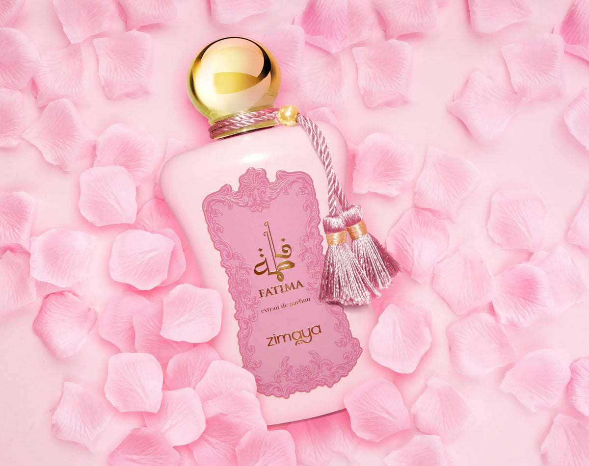 Zimaya Fatima Pink on a dressing table illustrating stylish scent for everyday wear