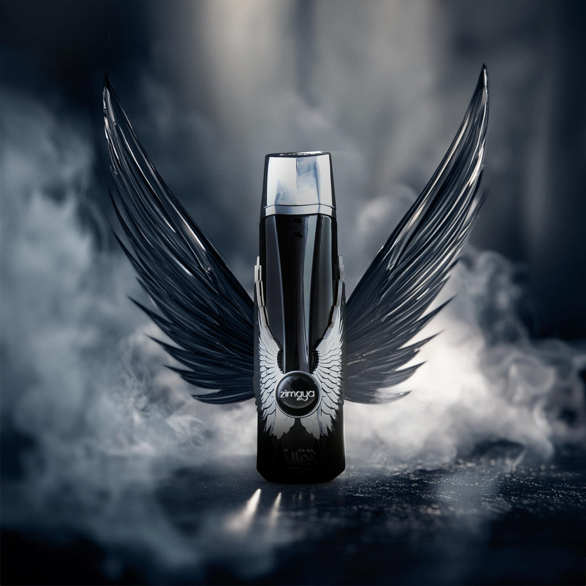 zimaya Itqan Noir bottle in evening outfit setting, fitting day-to-night wear