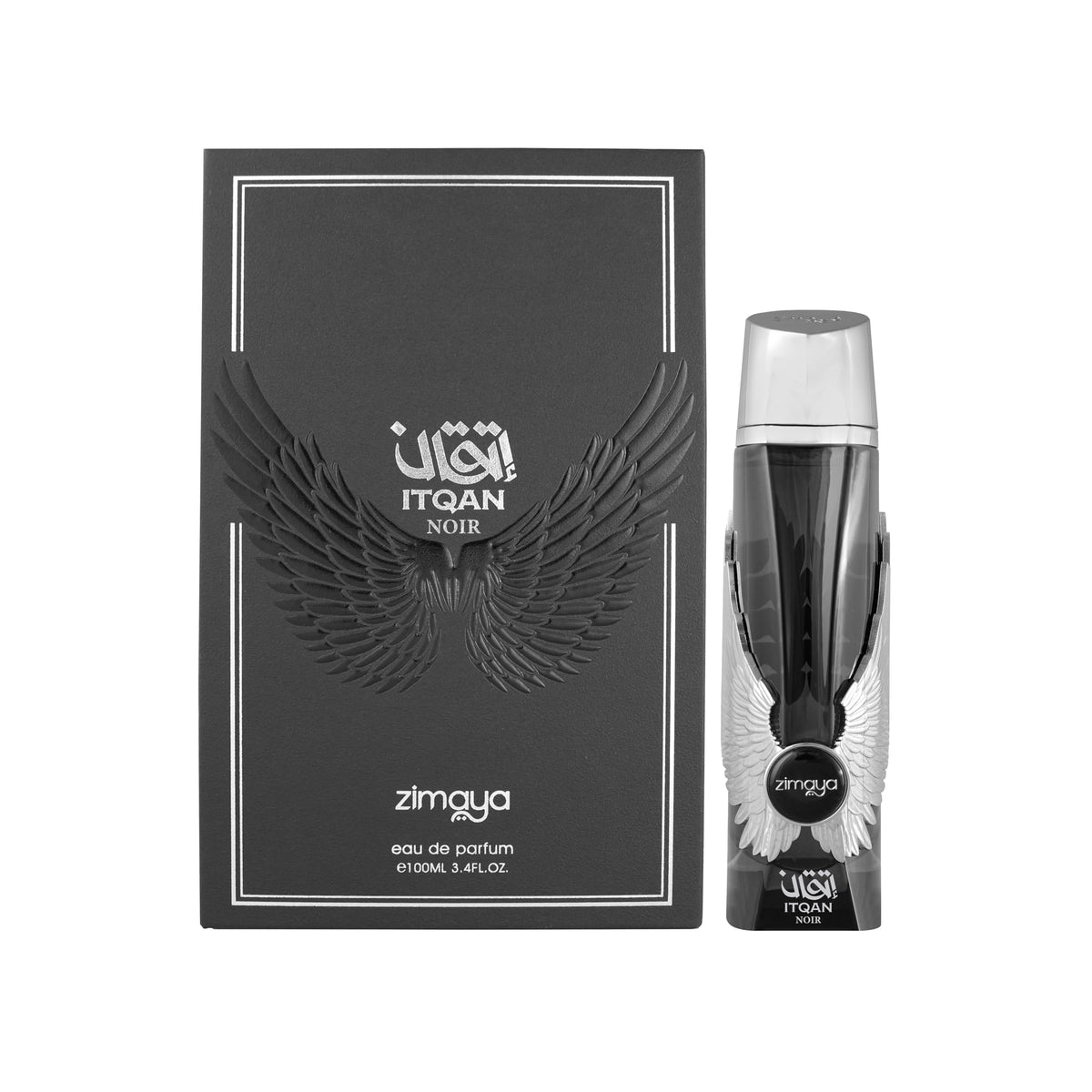 zimaya Itqan Noir being sprayed on wrist, demonstrating application and subtle projection