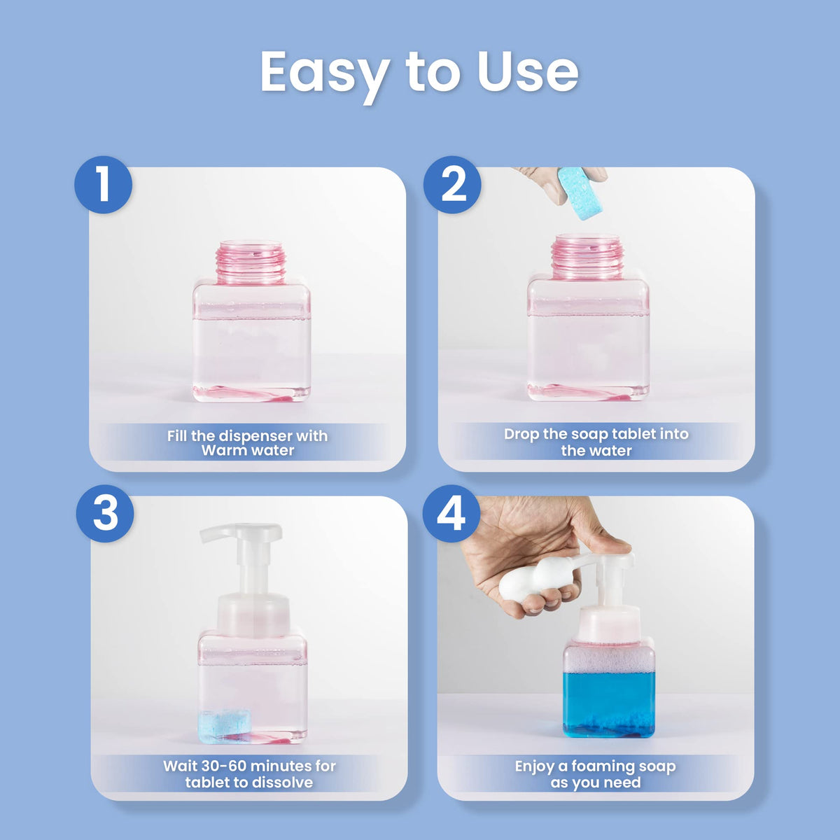 Zimwin foaming soap in bathroom setting, lifestyle view for home use convenience