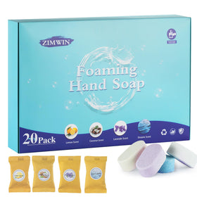 Zimwin front packaging showing 20 tablet pack and scent labels, eco benefit