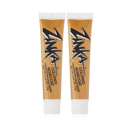 Zinka front packaging showing two flesh nosecoat tubes and benefit of visible protection
