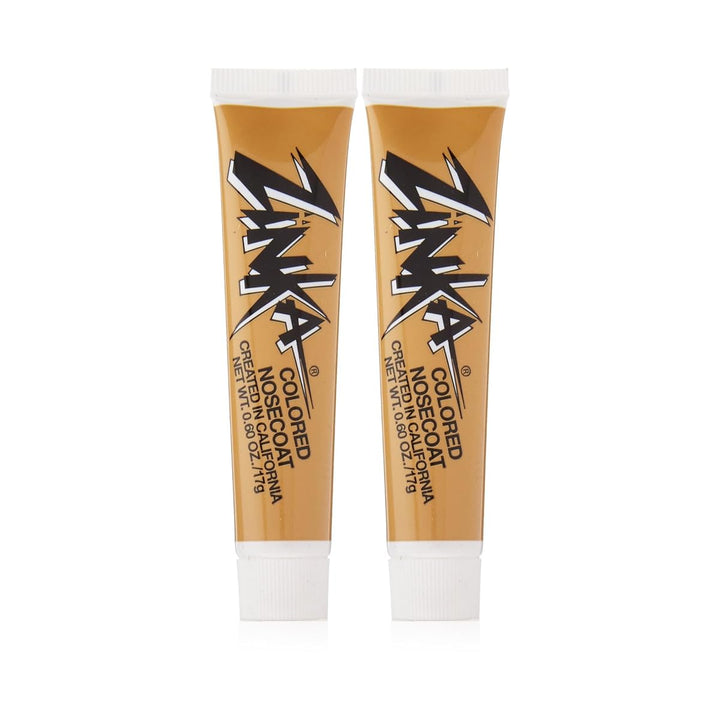 Zinka front packaging showing two flesh nosecoat tubes and benefit of visible protection
