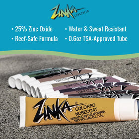 Zinka tube closeup with flesh label highlighting high zinc protection and easy grip
