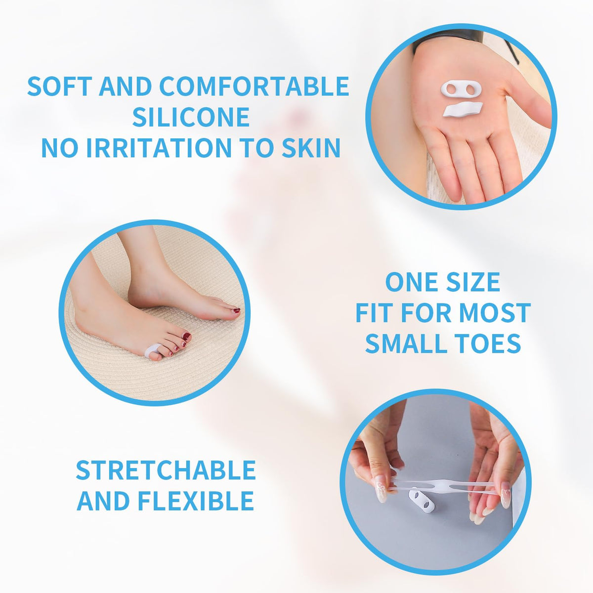 Close-up of Zinyakon medical-grade silicone texture offering soft cushioning