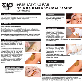 Zip ingredients and directions label close-up, aiding safe home use