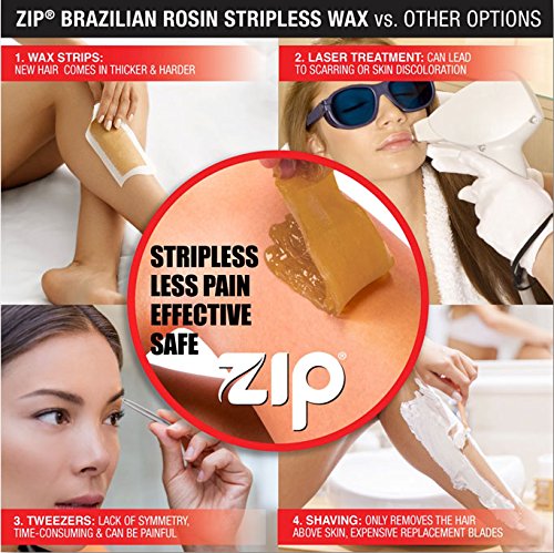 Zip open jar of melted beeswax ready to apply for quick hair removal