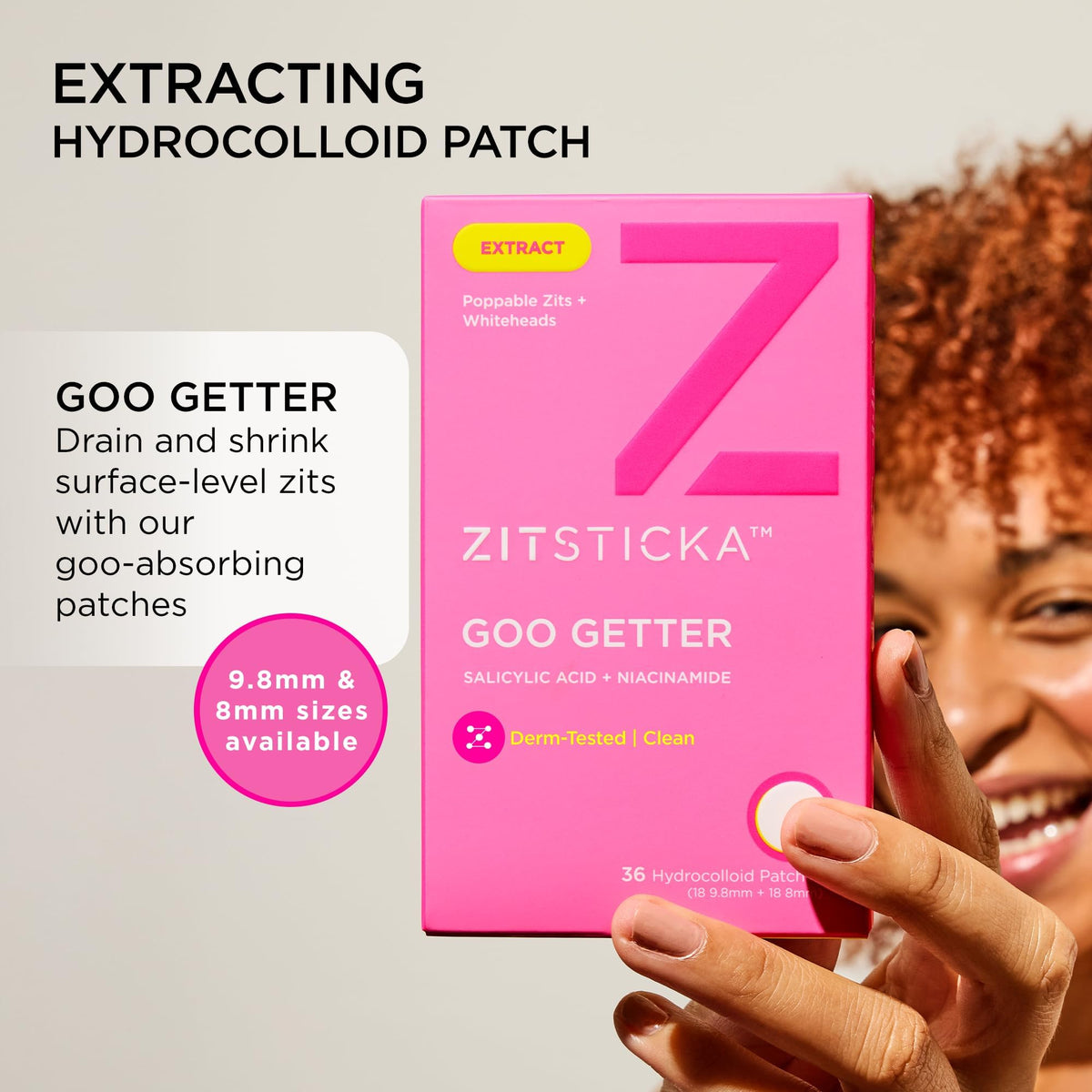 ZitSticka hydrocolloid texture close-up highlighting absorption performance