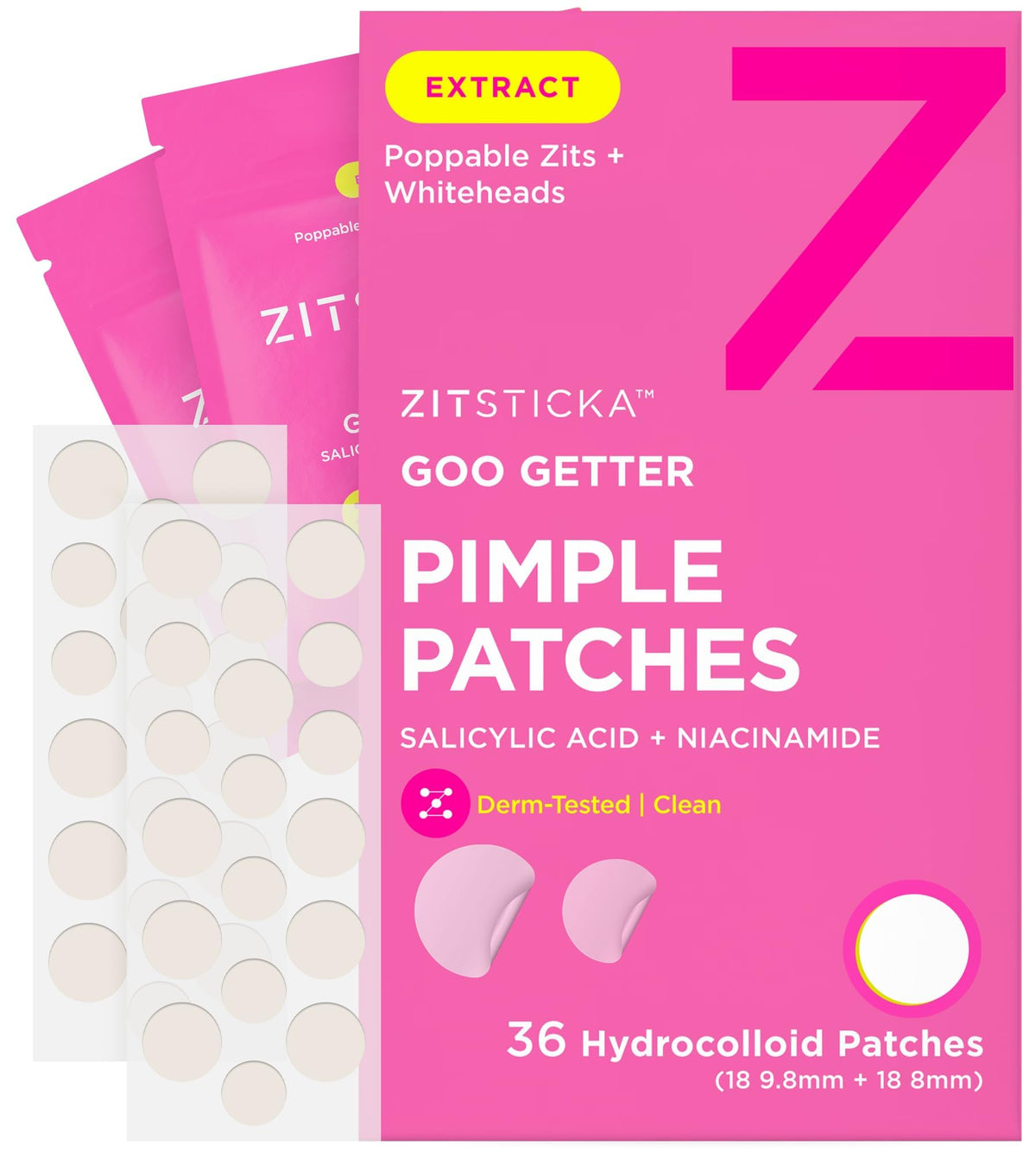 ZitSticka front packaging showing pack contents and benefit of spot protection