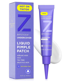 ZitSticka front packaging showing clear liquid patch and benefits