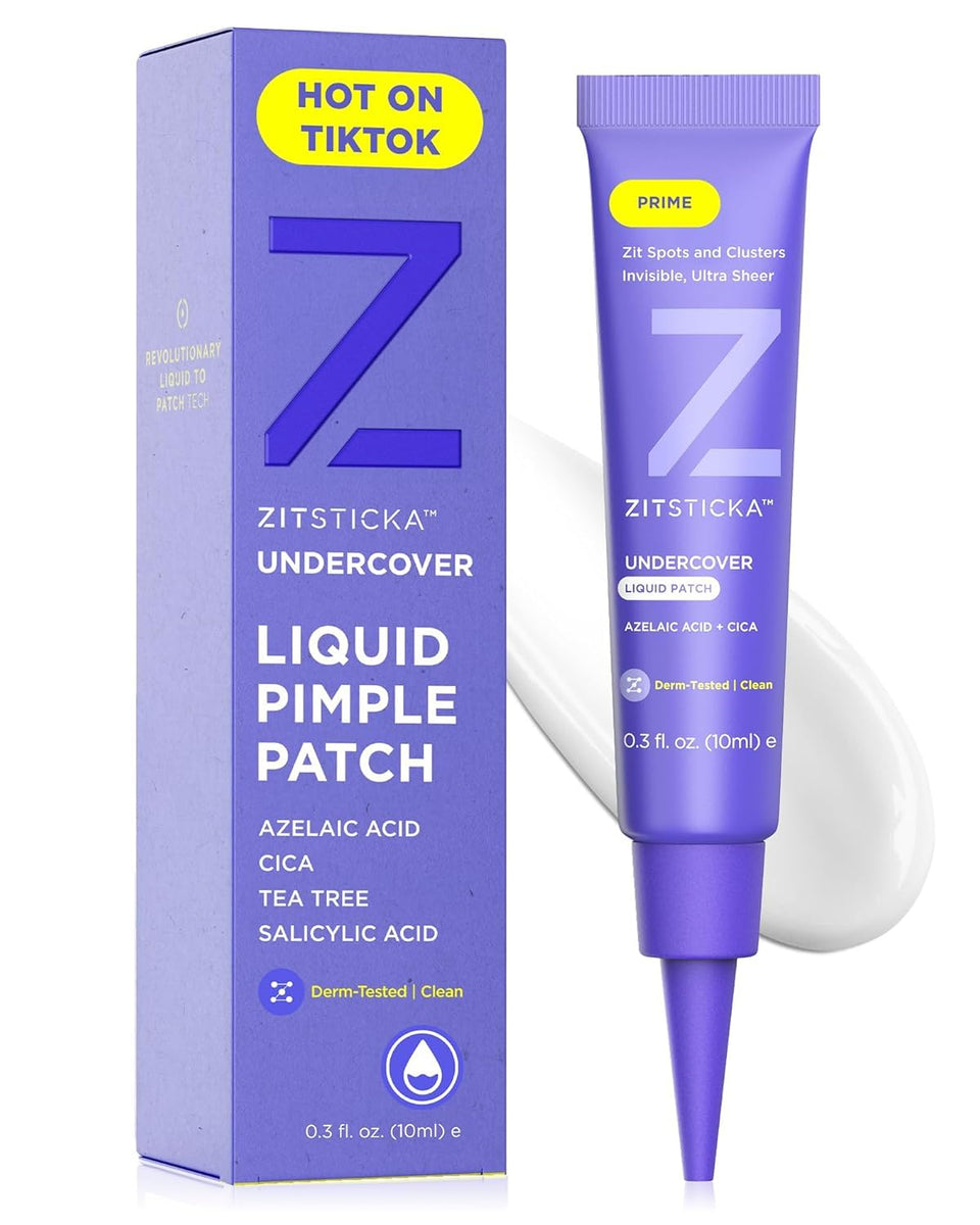 ZitSticka front packaging showing clear liquid patch and benefits
