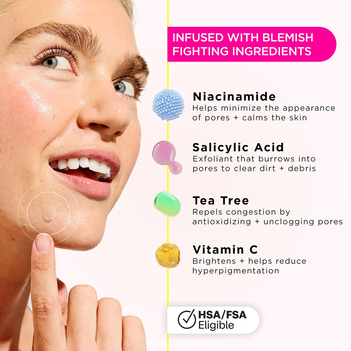 ZitSticka Goo Getter patch applied on cheek protecting blemish