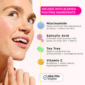 ZitSticka Goo Getter patch applied on cheek protecting blemish
